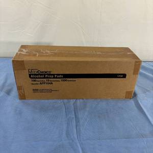 1 Case (1000 each) NEW MediChoice APP104A 1.75 x 3.5 2-Ply Sterile 70% Isopropyl Alcohol Saturated Prep Pads&nbsp- Large - Expiration 124