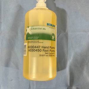 Lot of 7 NEW Ecolab 33.8 fl. oz. Scrub-Stat 4% Chlorhexidine Gluconate Solution Antiseptic Surgical Hand Scrub and Healthcare Personnel Handwash - Expiration 124