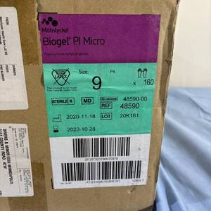 MSRP $800  1 Case (160 pairs per case) NEW Molnlycke 48590 Biogel Pl Micro Sterile Polyisoprene Surgical Gloves Made With Enhanced Tactile Sensitivity, Anti-Slip, Beaded Cuff- Size 9 - Expiration 1023