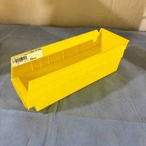 Lot of Various Akro-Mils AkroBins Item Supply Storage Stackable Bins with Dividers - Yellow -&nbsp In Great Condition