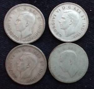 (4) Canadian Silver Dimes