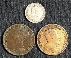 (3) Vintage Hong Kong Coins - One Silver