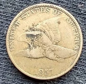 1857 Flying Eagle Penny - Nice