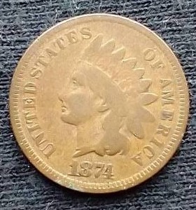 1874 Indian Penny - Nice