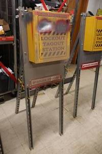 lot 530 image: Lockout Tagout Station Metal Lock Box with Stand