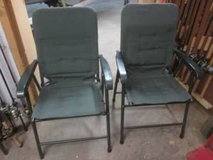 Pair of nice covered folding camping chairs
