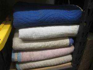 Stack of moving blankets...