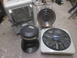 Metal farmhouse space heater, propane heaters and portable 12v fan