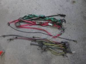 Bundle of ratchet straps and bungee cords