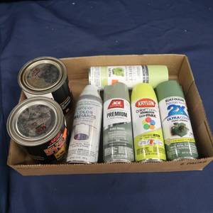 lot 65 image: 5 NEW CANS OF PAINTPRIMER AND 2- 1QT CANS OF RUST STOP
