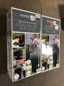 Lot of 2 Step2 Mail Master Streamline Black OverPost Mounted Plastic Mailbox Customer Returns See Pictures