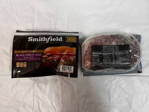 A. 2x 1 lb Smithfield Black Forest Thinly Slice Ham