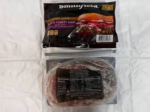 A. 2x 1 lb Smithfield Black Forest Thinly Slice Ham