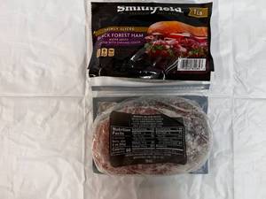 A. 2x 1 lb Smithfield Black Forest Thinly Slice Ham