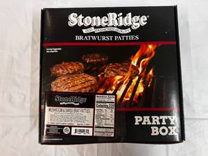 1 Party Pack 20ct Mushroom & Swiss  Bratwurst Patties