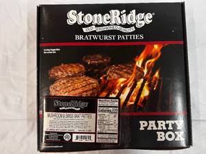 1 Party Pack 20ct Mushroom & Swiss  Bratwurst Patties