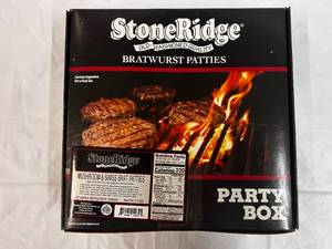 1 Party Pack 20ct Mushroom & Swiss  Bratwurst Patties