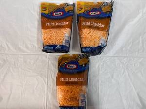 3x 16oz Bags Kraft Shredded Mild Cheddar Cheese