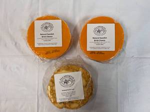 2x Natural Swedish Brick & 1x Roasted Garlic Jack Cheeses