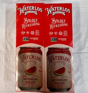 2x 12-12oz cans Waterloo Sparkling Water-Watermelon