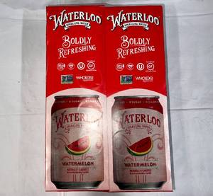 2x 12-12oz cans Waterloo Sparkling Water-Watermelon