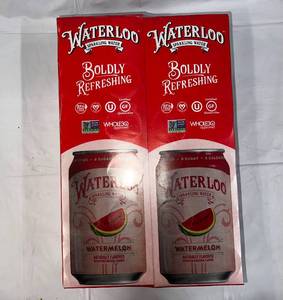 2x 12-12oz cans Waterloo Sparkling Water-Watermelon