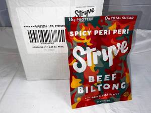12x 2.25oz bags Stryve Air Dried Beef-Spicy Peri Peri