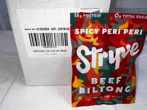 12x 2.25oz bags Stryve Air Dried Beef-Spicy Peri Peri