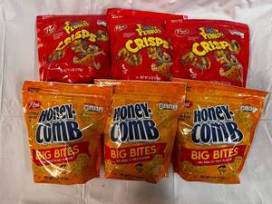 6x 6 oz Bags 3 Fruity Pebble Crisps & 3 Honey Comb Bites