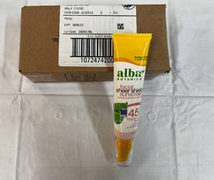 6x 2oz Alba Facial Sunscreen SPF 45