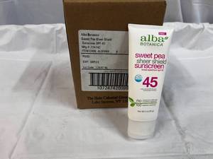 6x 3oz Alba Sweet Pea Sheer Shield Sunscreen SPF 45