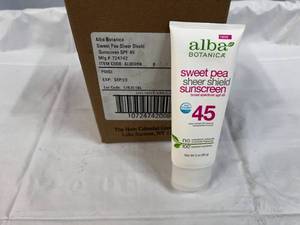 6x 3oz Alba Sweet Pea Sheer Shield Sunscreen SPF 45