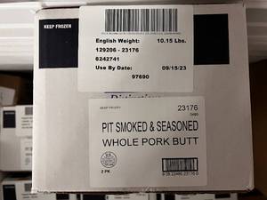 10.15lbs Pit Smoked & Seasoned Whole Pork Butt-92023