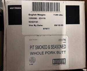 7.95 Pit Smoked & Seasoned Whole Pork Butt-92023