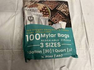 100 Mylar Bags(3 sizes), Oxygen Absorbers & Labels