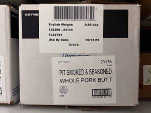9.90 Pit Smoked & Seasoned Whole Pork Butt-92023