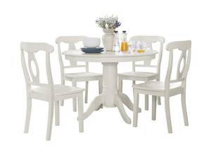 lot 8 image: Dorel Asia Aubrey 5-Pc. Pedestal Dining Set - White