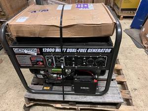 lot 16 image: Gentron Power Equipment 12,000 Peak Dual Fuel Portable Generator with Electric Start