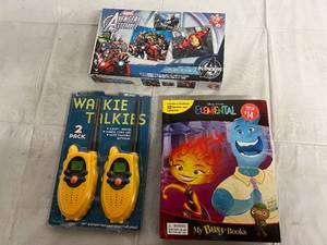 lot 188 image: Avengers Puzzle, Elemental Book, 2 Walkie Talkies