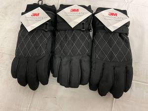 lot 209 image: 3 Pairs of 3M Thinsulate Gloves - Womens ML