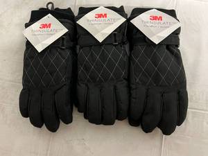 lot 213 image: 3 Pairs of 3M Thinsulate Gloves - Womens ML
