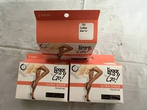 lot 243 image: 32 Packs of Leggs to Go Ultra Sheer Pantyhose - Tall Coffee Sheer Toe