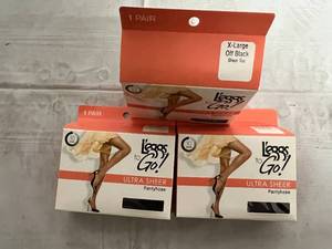 lot 245 image: 32 Packs of Leggs to Go Ultra Sheer Pantyhose - XL Off Black Sheer Toe
