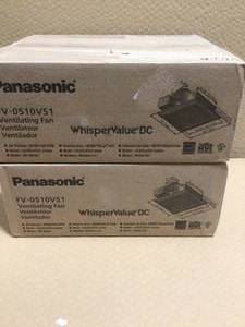 Lot of 2 Panasonic WhisperValue DC Pick-A-Flow 50, 80 or 100 CFM Ceiling or Wall Low Profile Housing Depth Energy Star Bath Exhaust Fan Customer Returns See Pictures