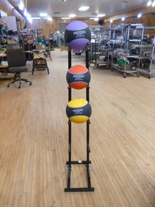 lot 63 image: First Place Elite Medicine Balls on Stand