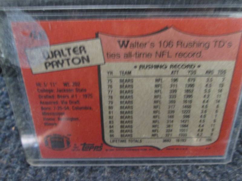 1987 Topps Walter Payton Card...