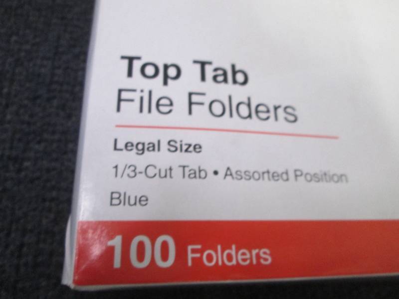 100 Top Tab Legal File Folders, 100...