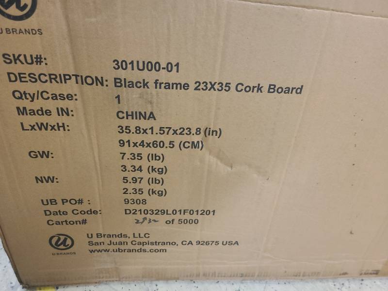23x35 Black Frame Cork Board