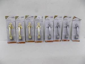 8 - Kickdown Door Stops 4, Chrome & Brass (National)