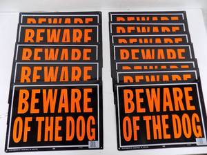 12 - Metal - Beware of the dog signs